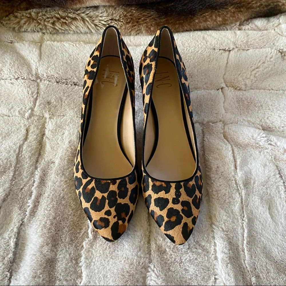 INC Calf Hair Leopard Stiletto Heels - Size 9 - Picture 8 of 8
